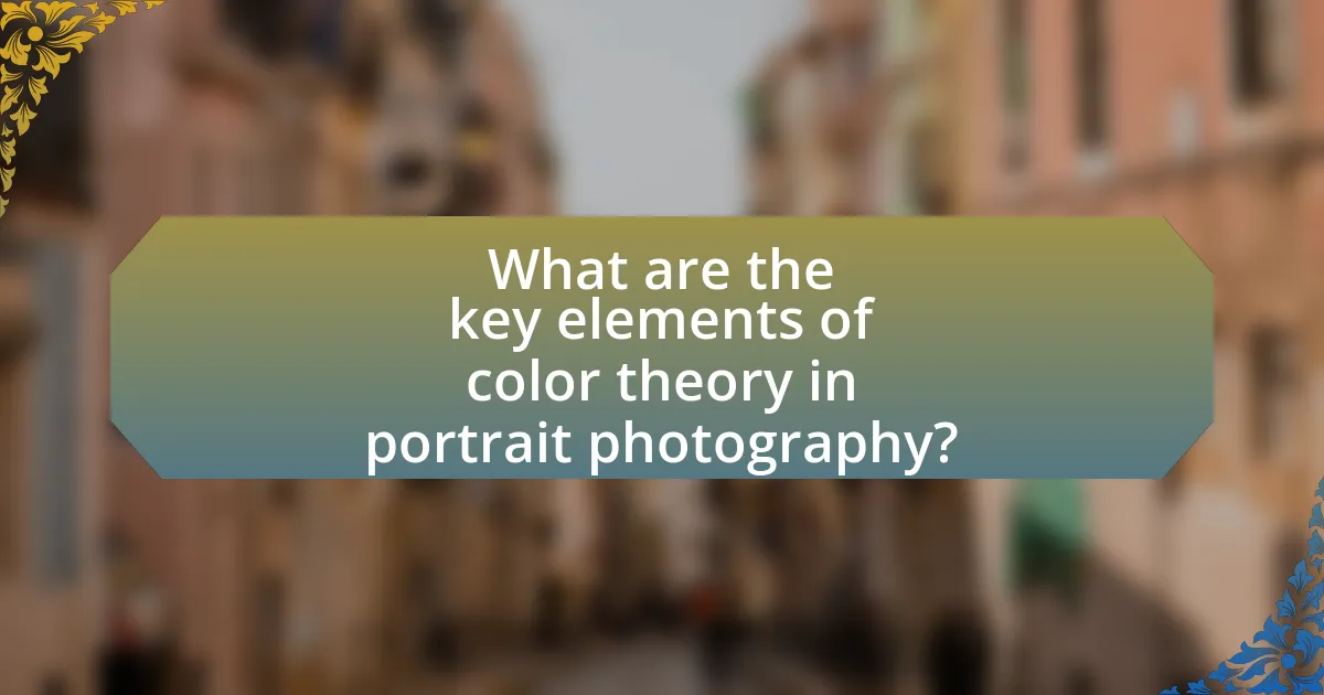 What are the key elements of color theory in portrait photography?