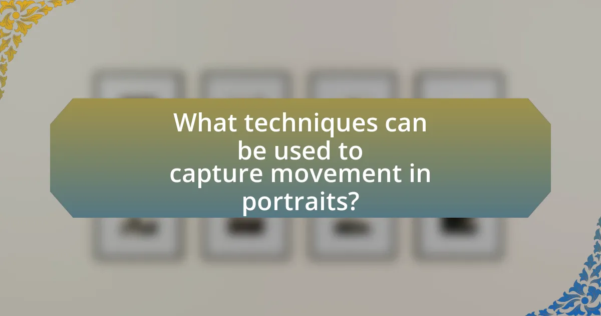 What techniques can be used to capture movement in portraits?